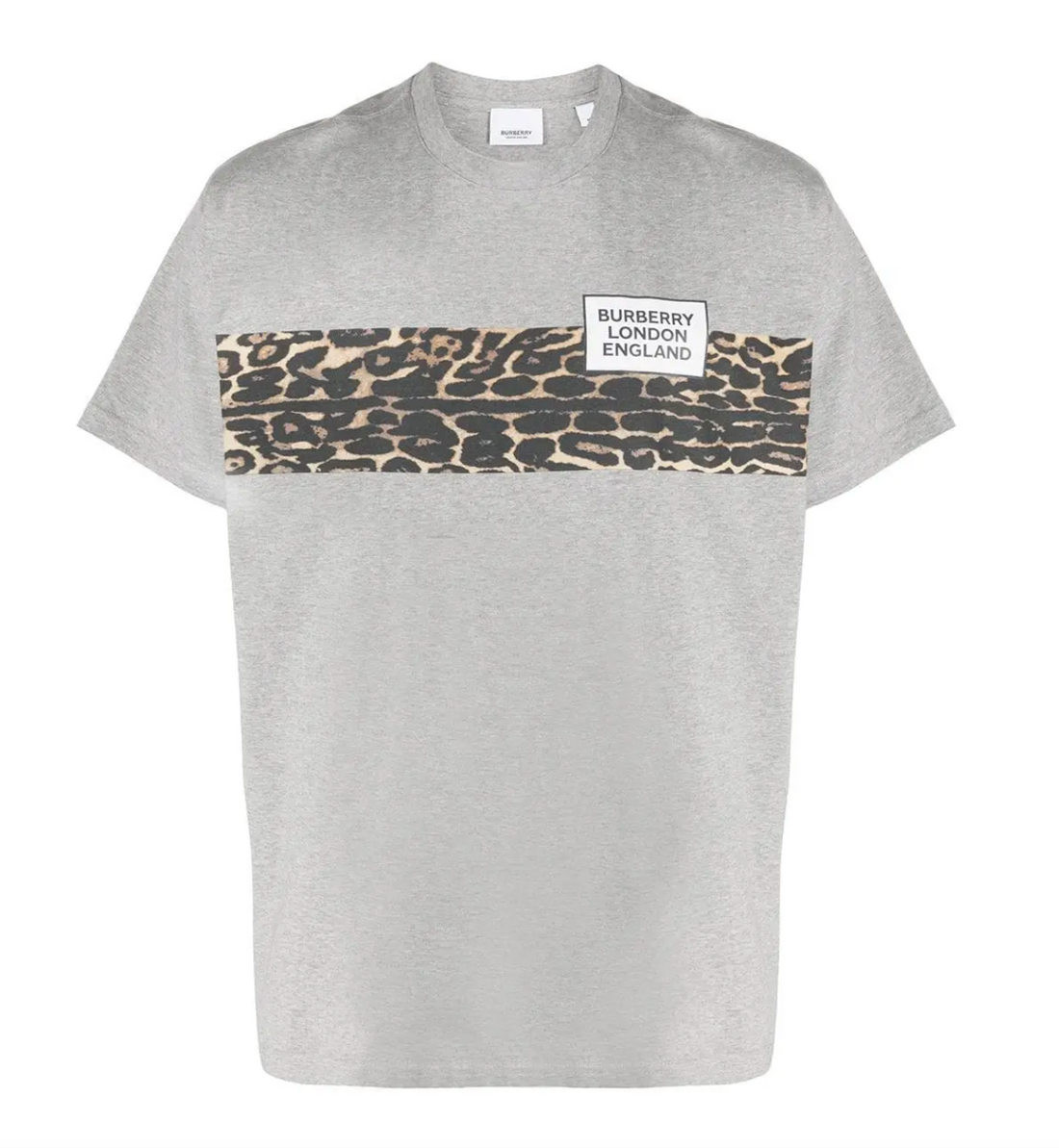 Burberry Grey Leopard Logo T-Shirt