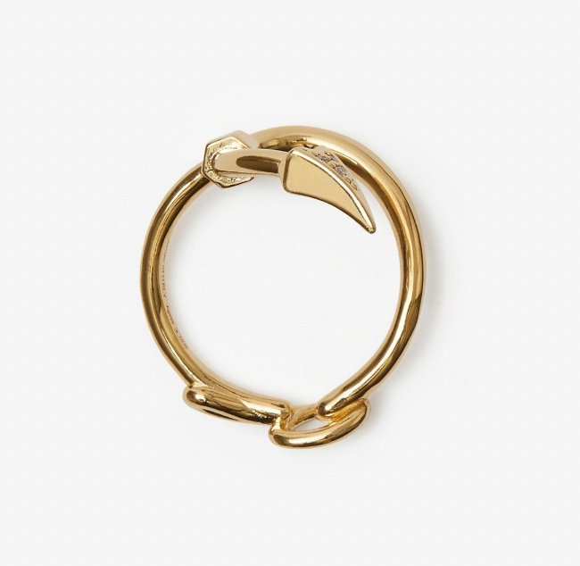 Burberry Hook Pave Ring Gold