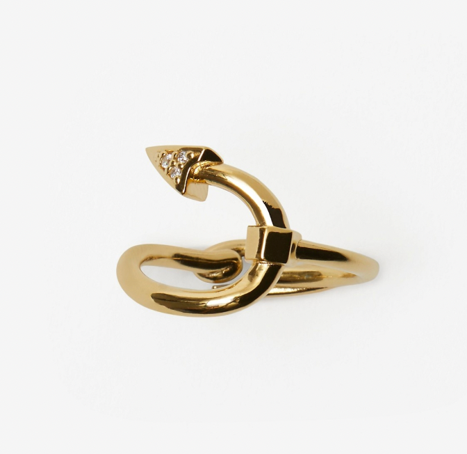 Burberry Hook Pave Ring Gold
