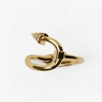 Burberry Hook Pave Ring Gold