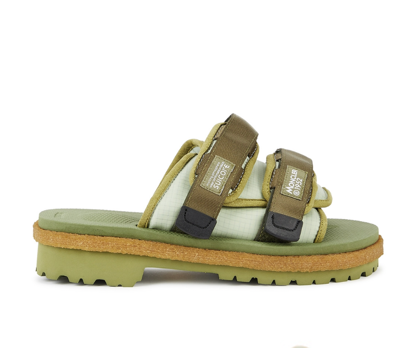 Moncler 1952 X Suicoke Moto Green Nylon Sandals