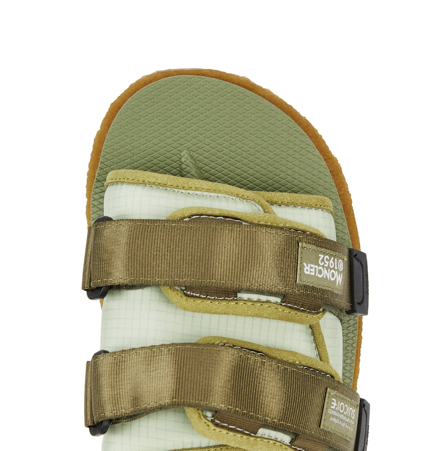 Moncler 1952 X Suicoke Moto Green Nylon Sandals