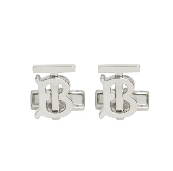 Burberry Monogram Motif Palladium-Plated Cufflinks