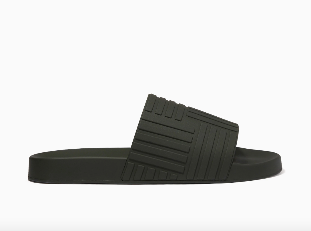 Bottega Veneta Embossed Rubber Slides Camping