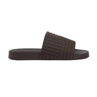 Bottega Veneta Embossed Rubber Slides Brown