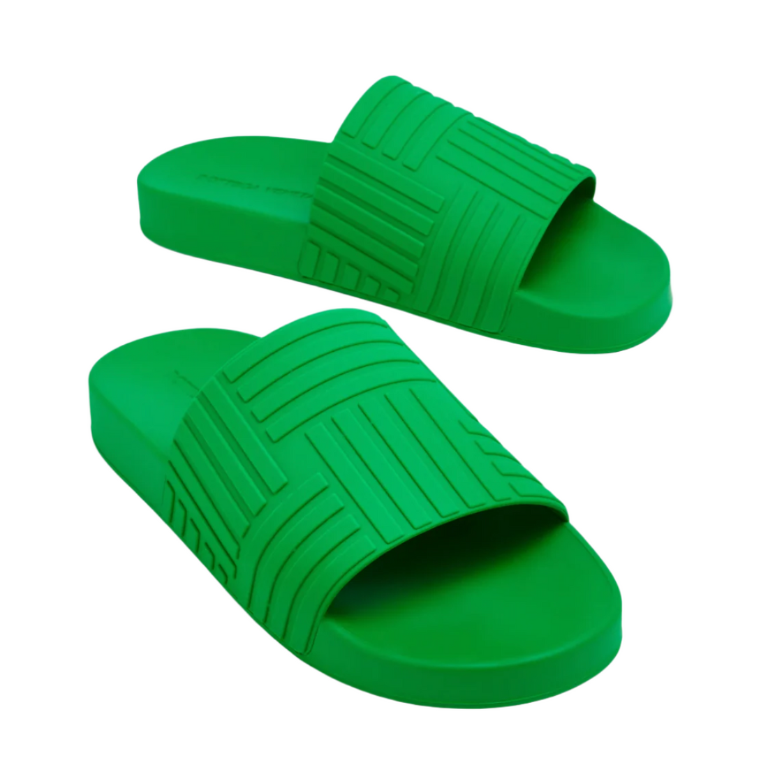 Bottega Veneta Embossed Rubber Slides Green