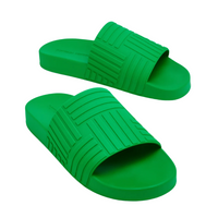 Bottega Veneta Embossed Rubber Slides Green
