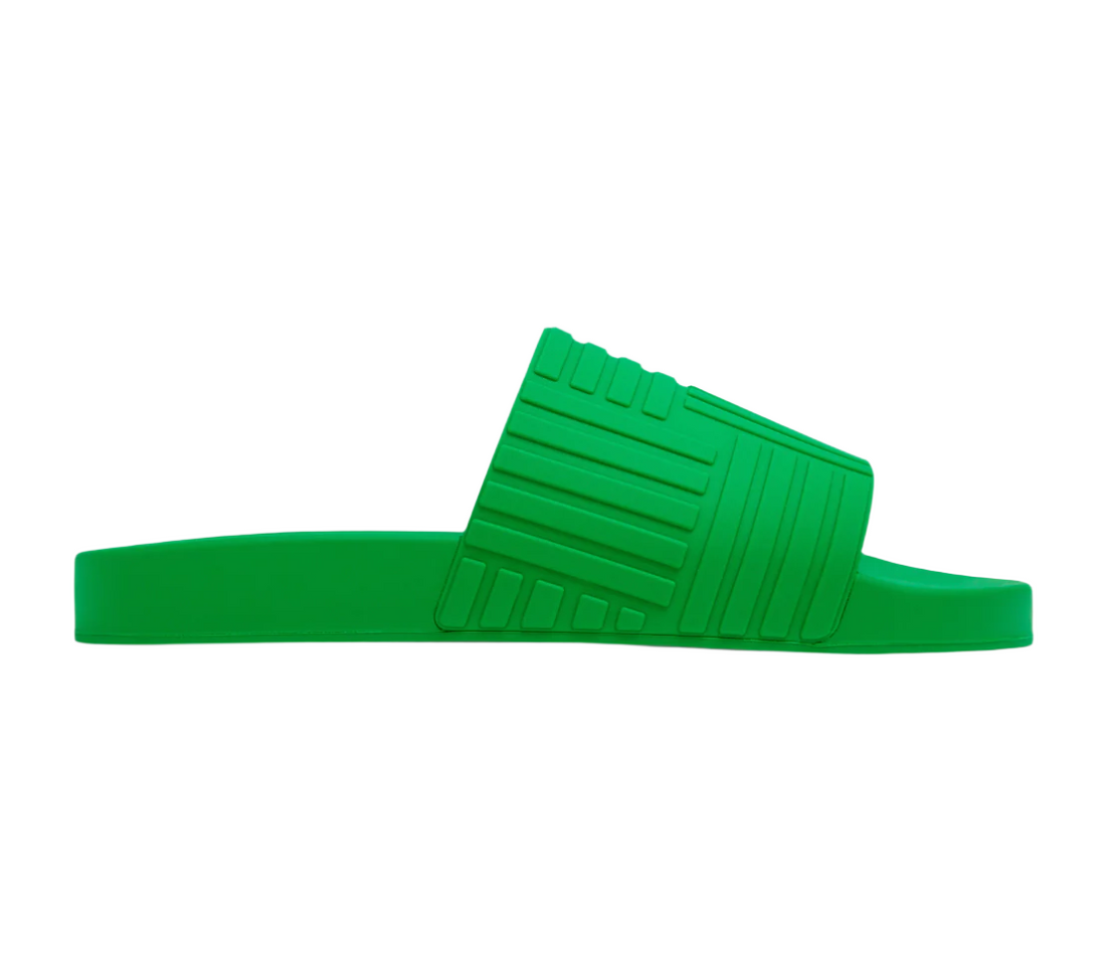 Bottega Veneta Embossed Rubber Slides Green