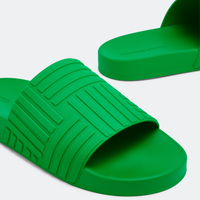 Bottega Veneta Embossed Rubber Slides Green