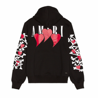 Amiri Three Heart Bones Hoodie Black