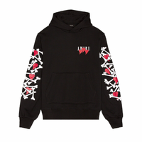 Amiri Three Heart Bones Hoodie Black