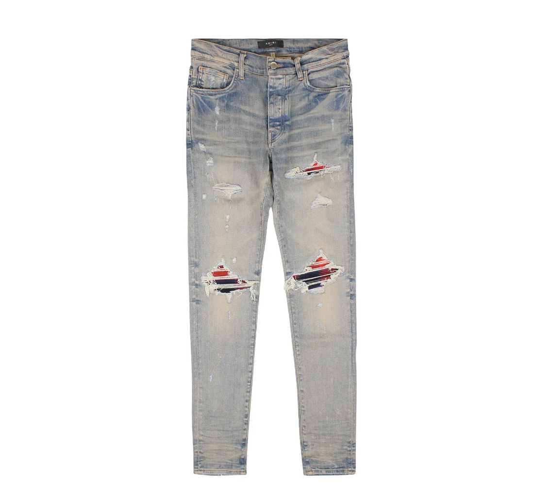 Amiri Plaid MX1 Jean Clay Indigo/Red