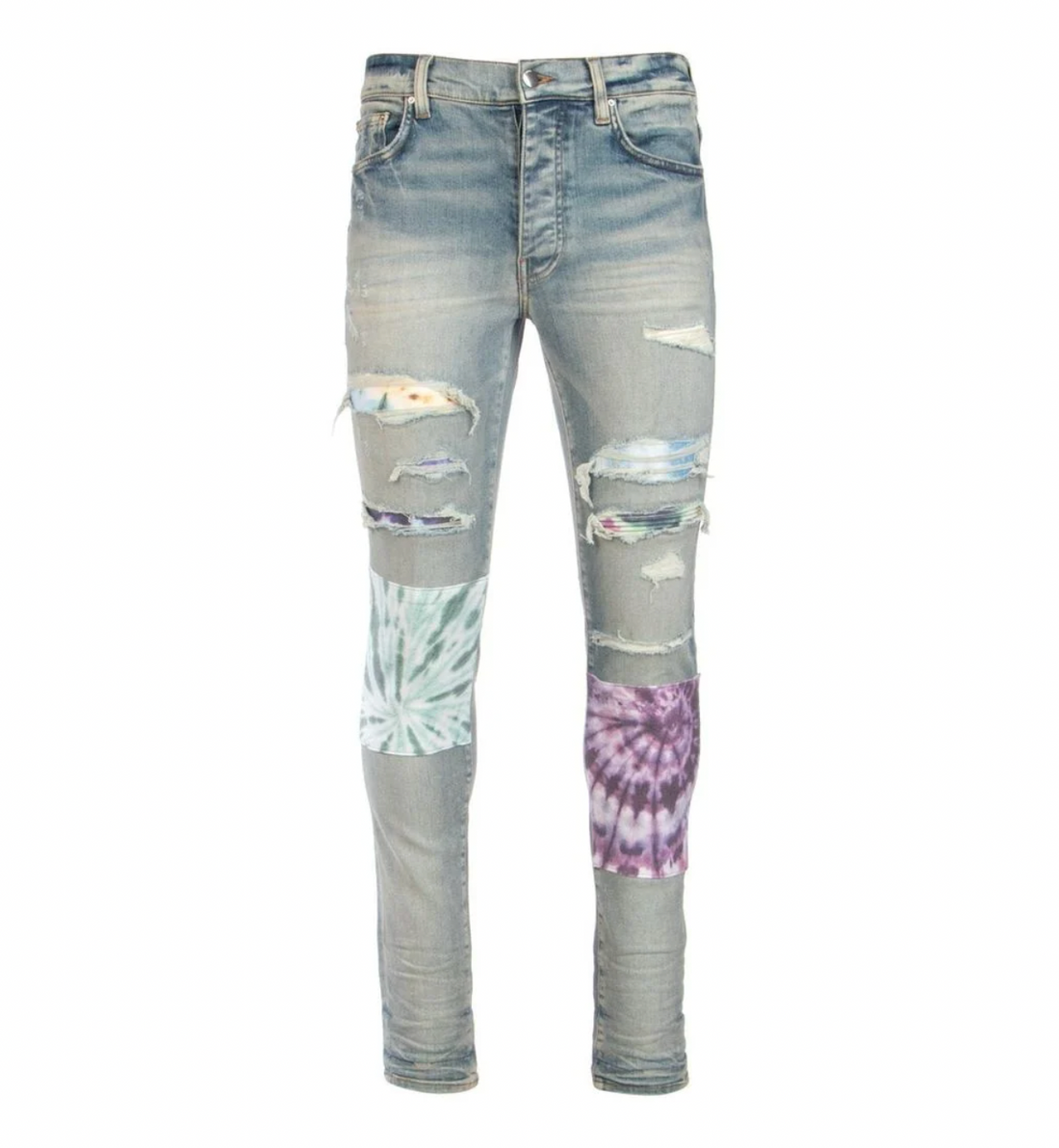 Amiri Tie Dye Art Patch Jeans Indigo