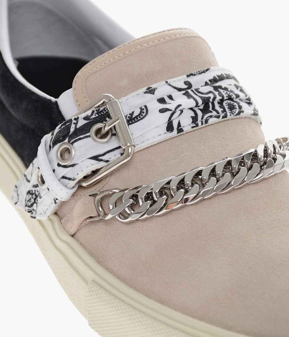 Amiri Bandana Chain Slip On Beige