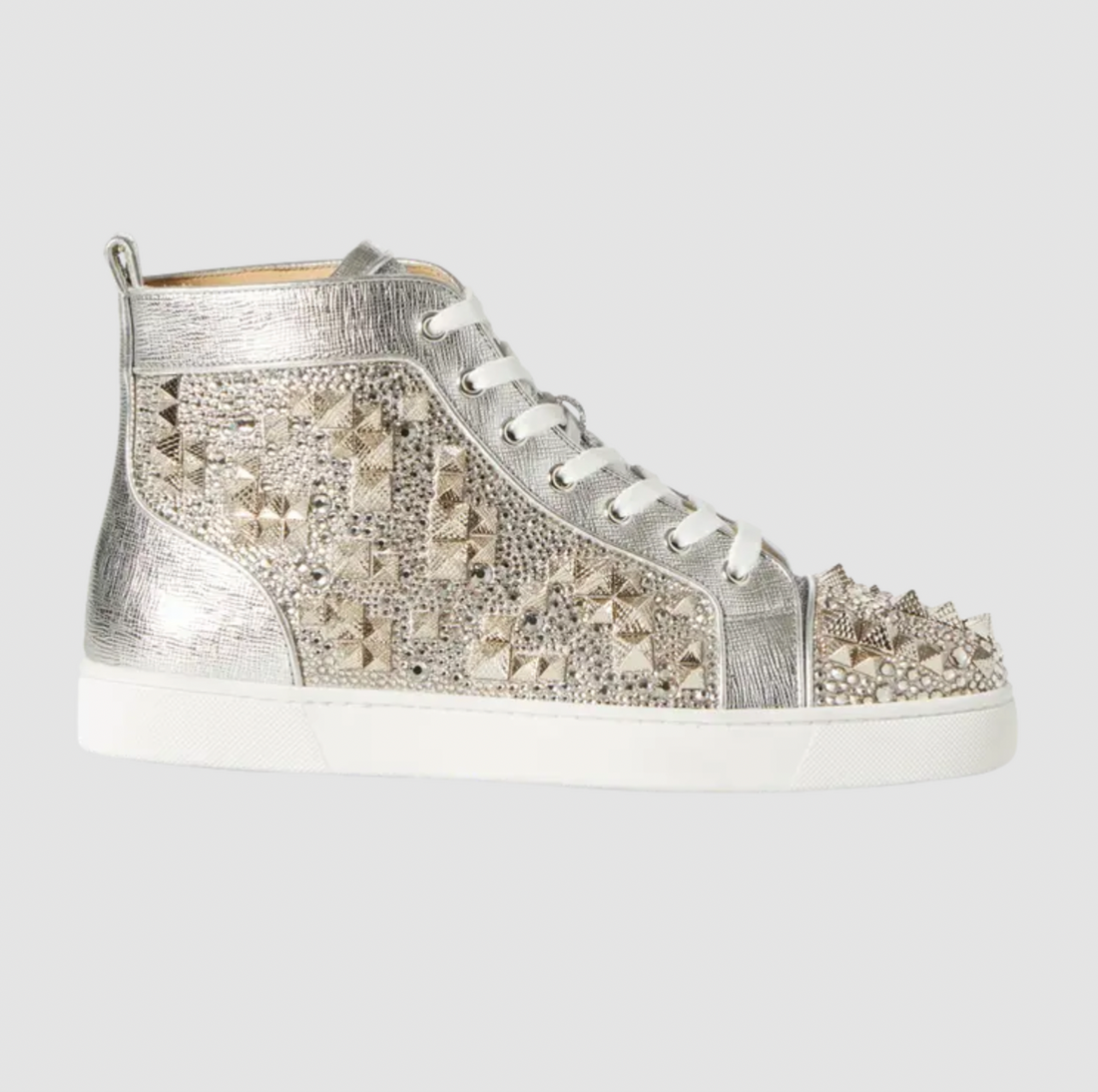 Christian Louboutin Louis Max Embellished High 'Silver Studded' Sneaker