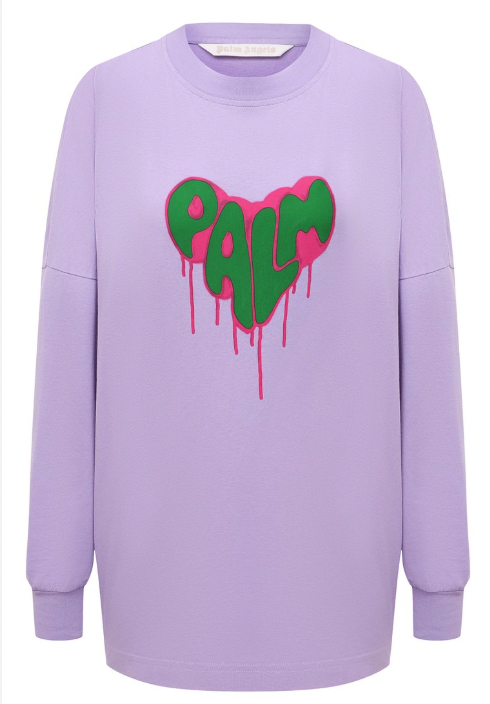 Palm Angels Spray Heart Over Tee L/S