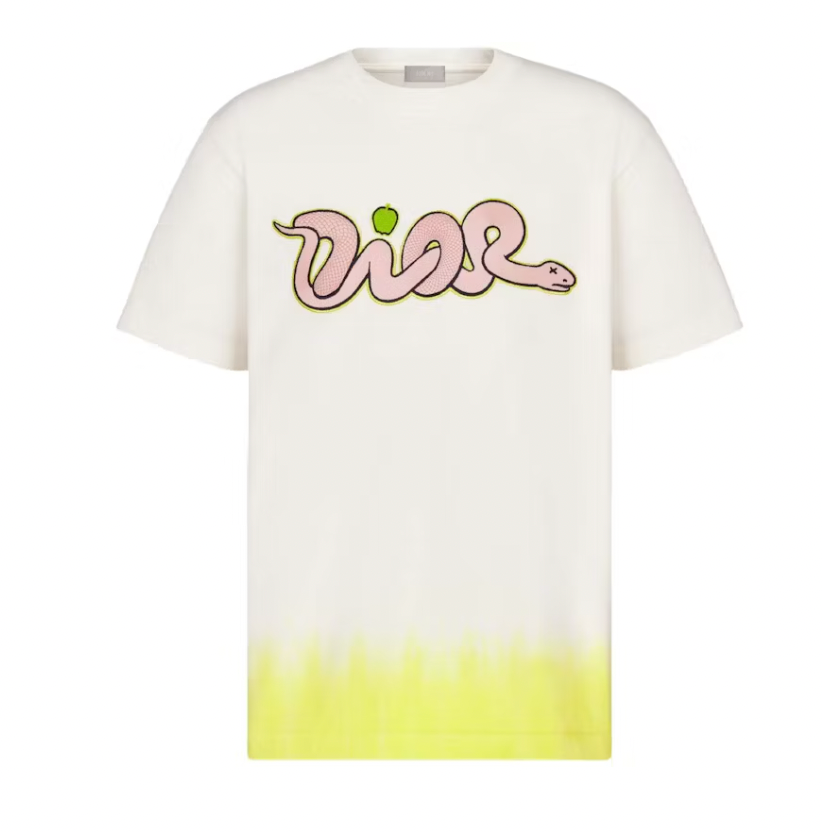 Dior x KAWS Logo Embroidery T-Shirt