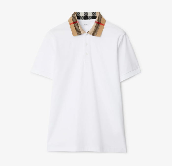 Burberry Check Detailed Polo Shirt