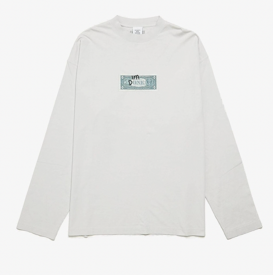 Vetements Cash Im Done Long Sleeve T-Shirt