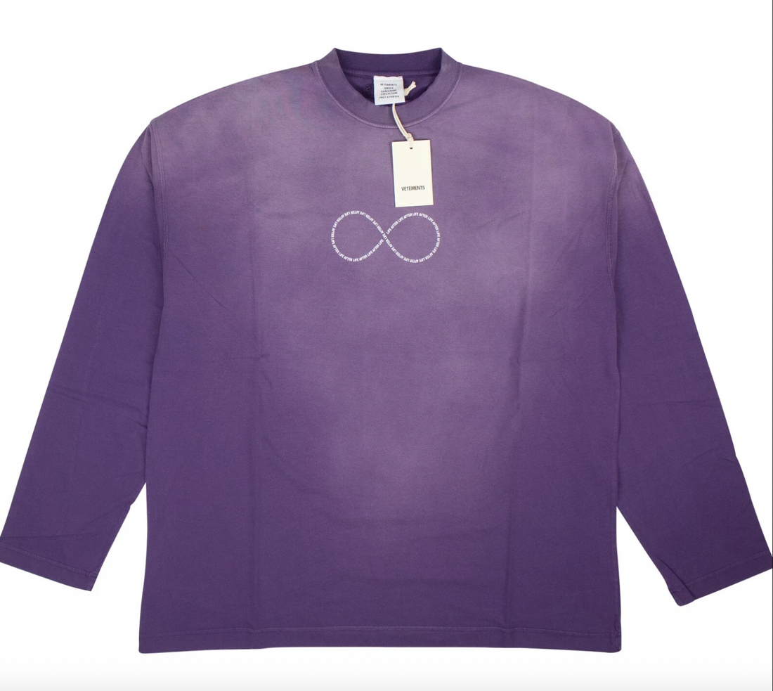 Vetements Washed Purple Afterlife Long Sleeve T-Shirt
