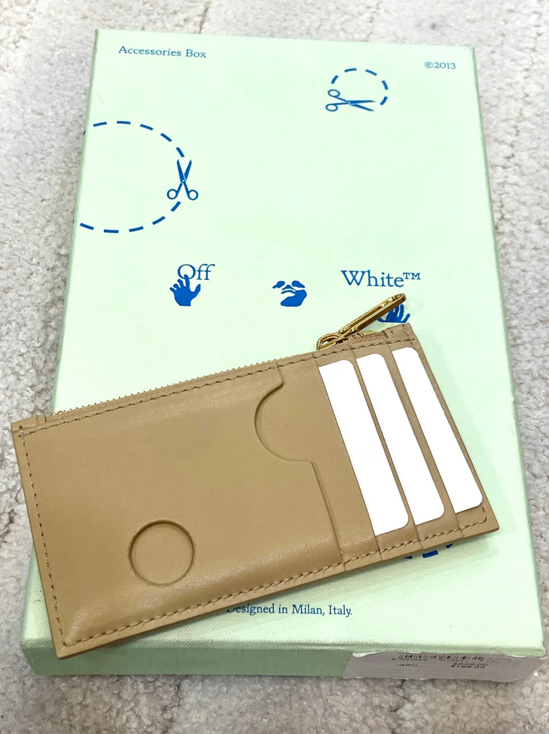 Off-White Burrow ZIpped Card Holder