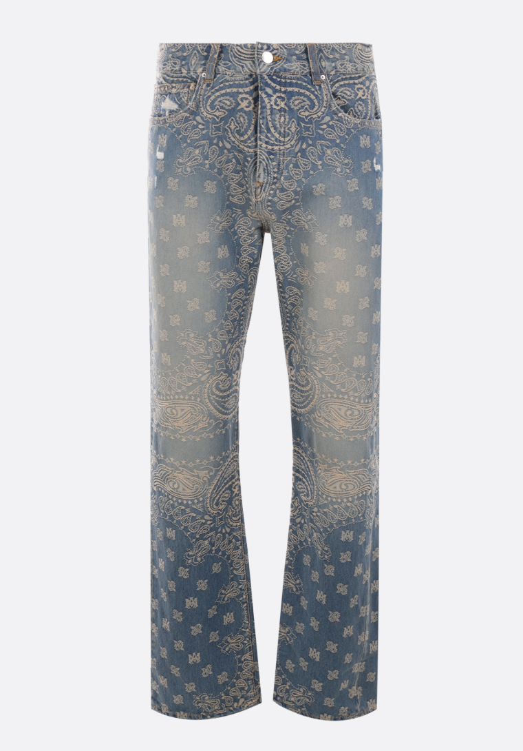Amiri Bandana Jacquard Straight Jeans