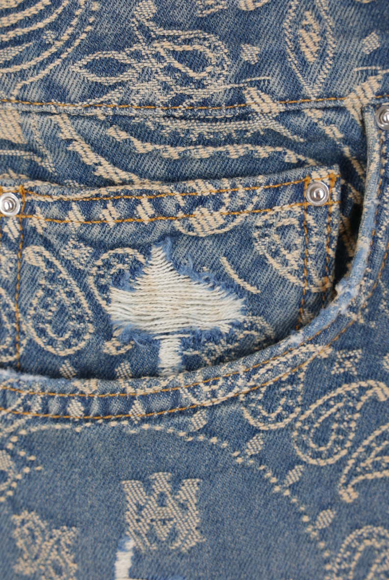 Amiri Bandana Jacquard Straight Jeans