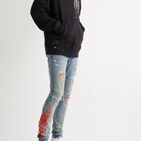 Amiri Bandana Flame Clay Indigo Orange Jeans US