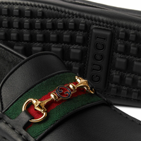 Gucci Webbing-Trimmed Horsebit Driving Loafer