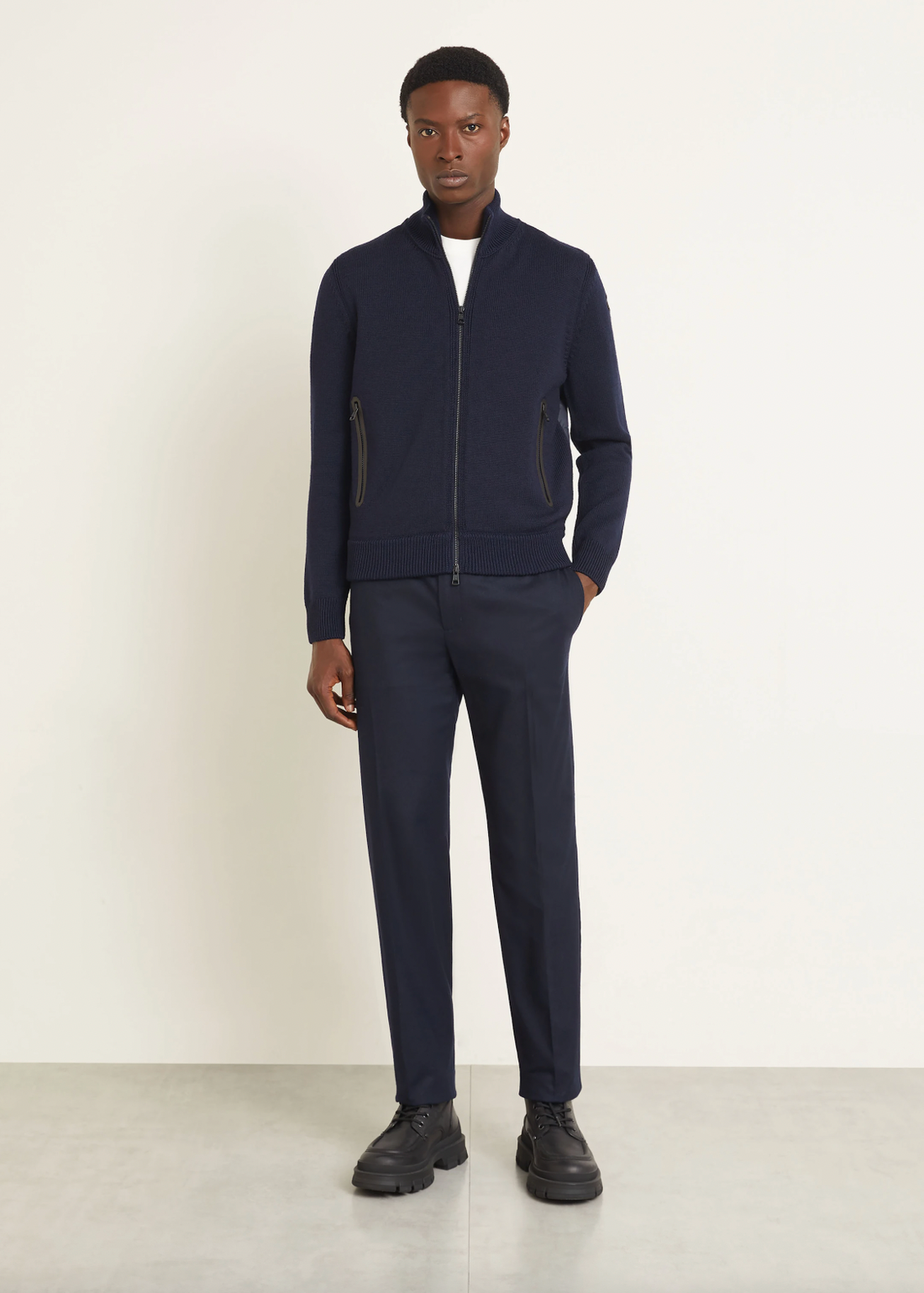 Moncler Down Cardigan Navy