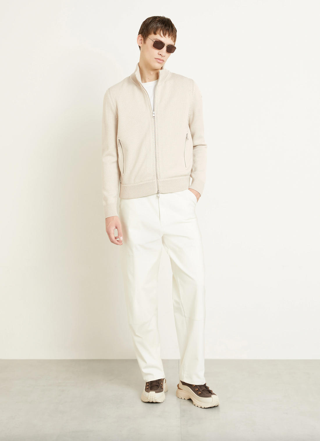 Moncler Down Cardigan Beige