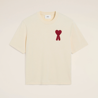 Ami Paris T-shirt Beige Red