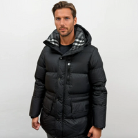 Burberry Haworth Check Detailed Down Jacket