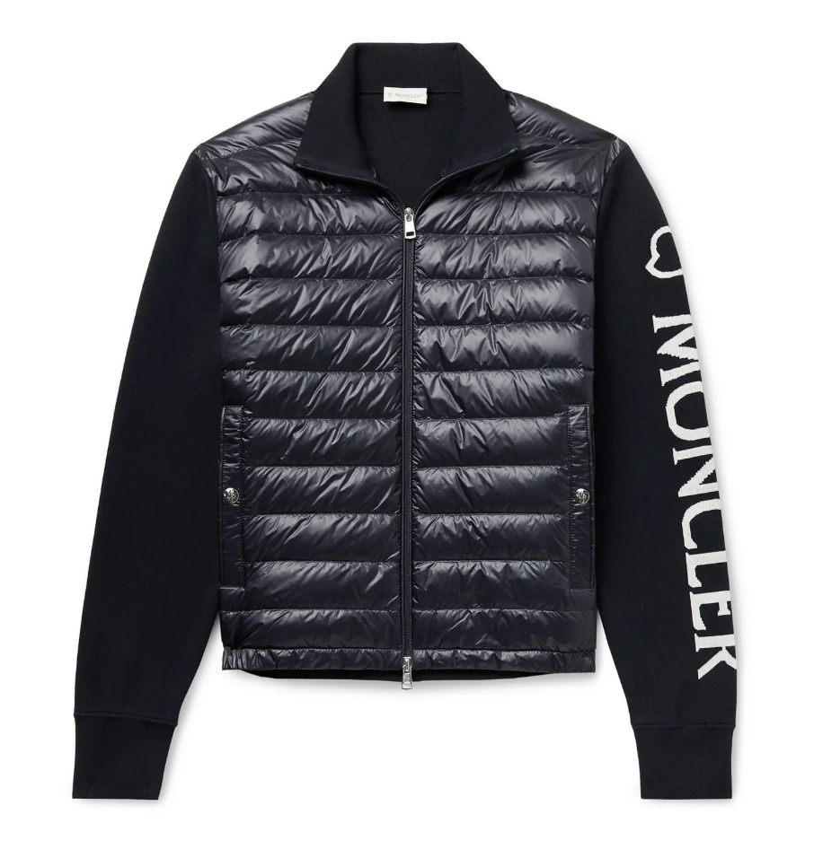 Moncler Logo Down Cardigan