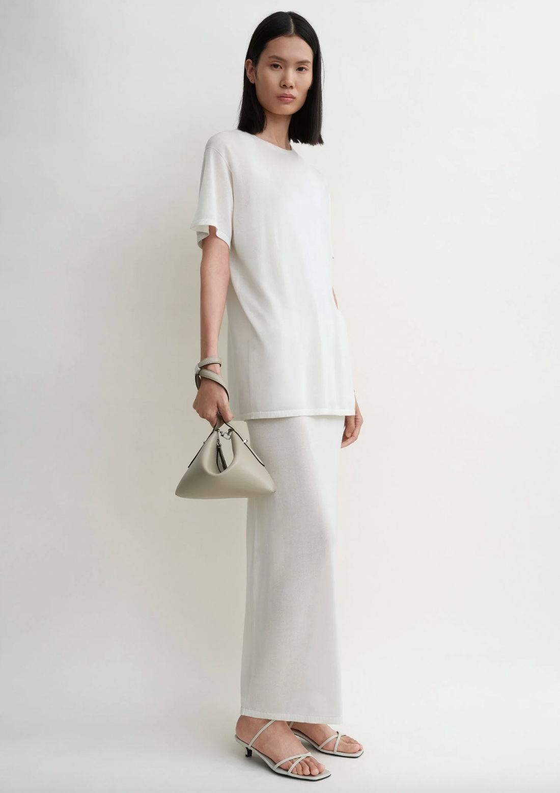 Toteme Bevel Leather Wristlet Bag