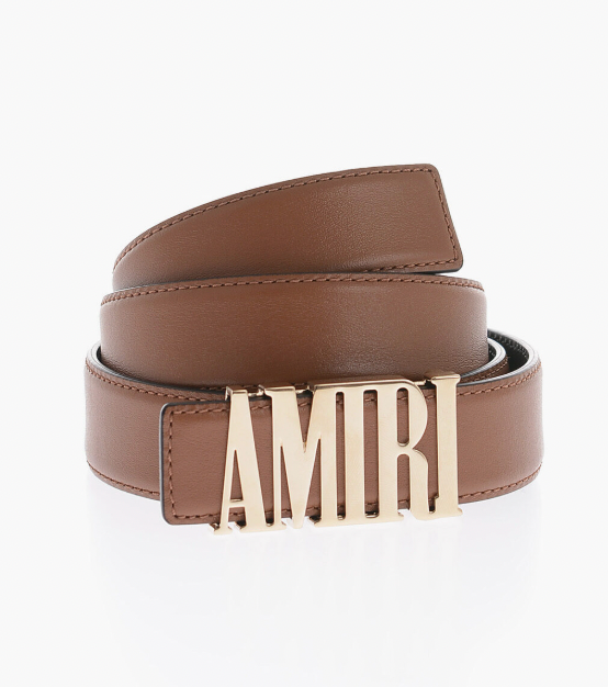 Amiri Logo Belt Brown