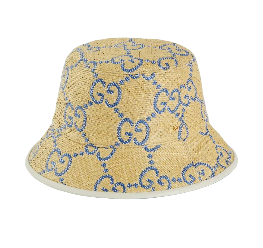 Gucci GG Raffia Effect Bucket Hat