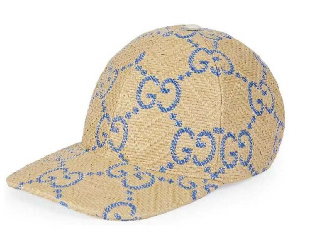 Gucci GG Raffia Effect Baseball Cap