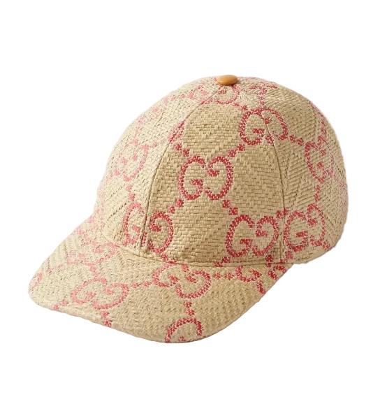 Gucci GG Raffia Effect Baseball Cap