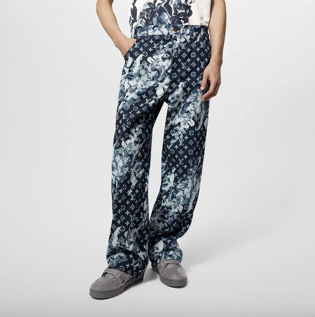 Louis Vuitton Floral Monogram Jeans