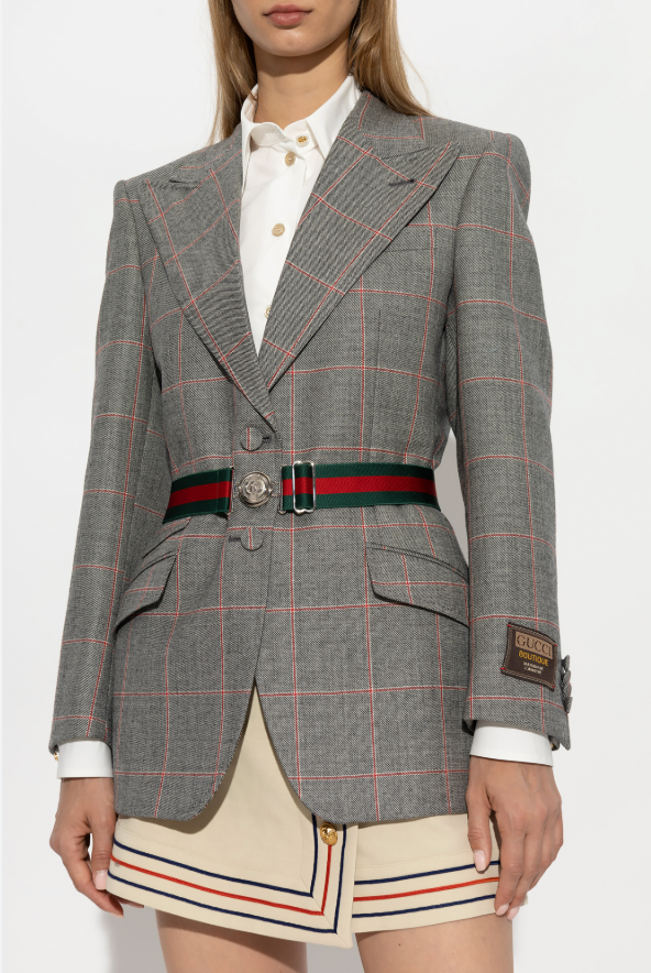 Gucci Belted Wool Blazer Jacket Women