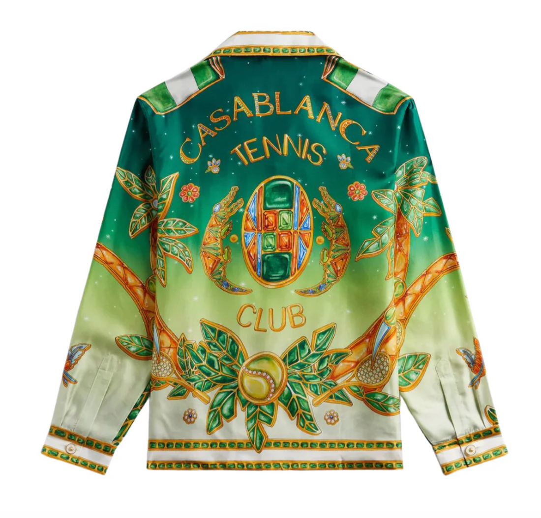 Casablanca Cuban Collar Long Sleeve/Joyaux D'Afrique Silk Shirt