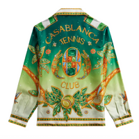 Casablanca Cuban Collar Long Sleeve/Joyaux D'Afrique Silk Shirt