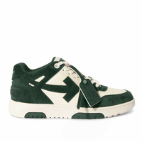 Off-White Out of office Leather Sneaker White Green Suede