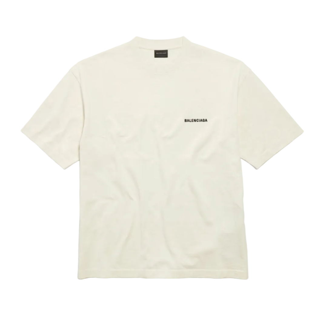 Balenciaga Back Logo T-shirt Cream