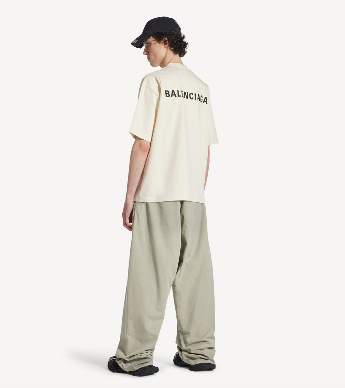 Balenciaga Back Logo T-shirt Cream