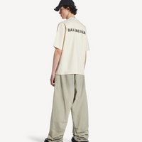 Balenciaga Back Logo T-shirt Cream