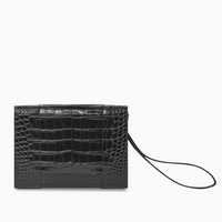 Balenciaga Hourglass Crocodile Embossed Pouch