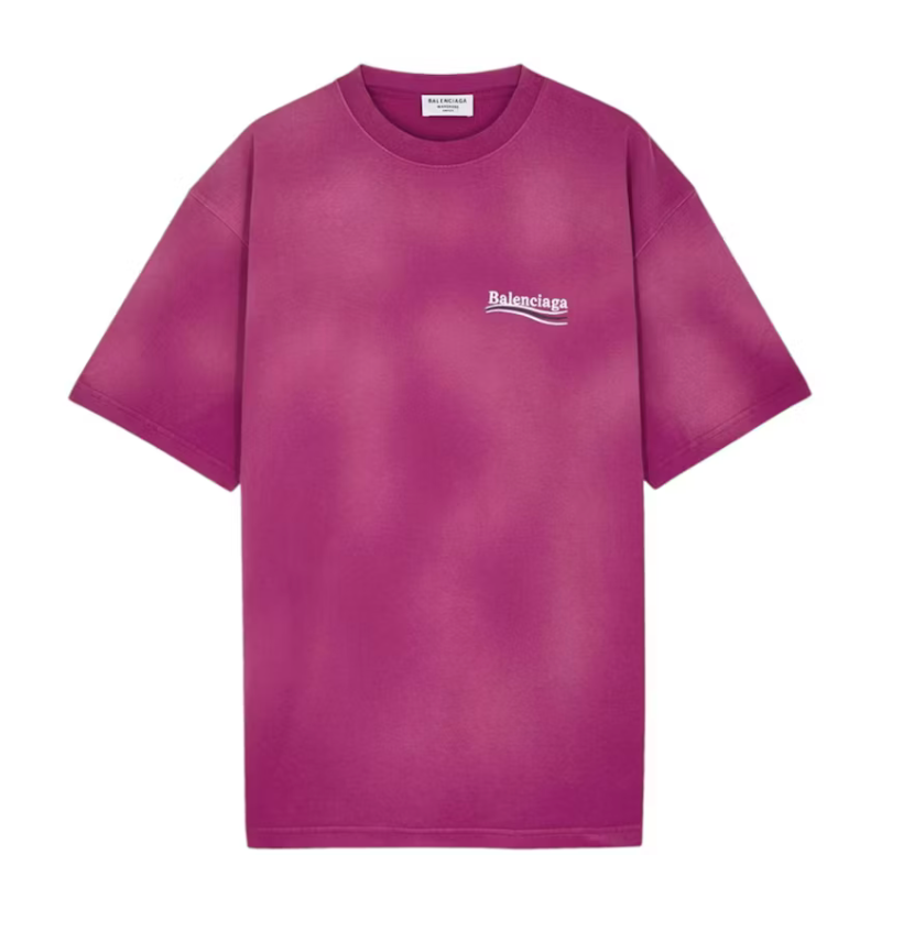 Balenciaga Embroidered Dyed Political Campaign Logo T-shirt