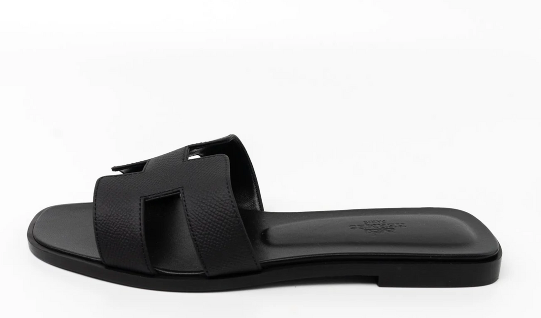 Hermes Oran Sandals Black
